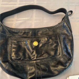 Coach Black Leather Hobo Bag